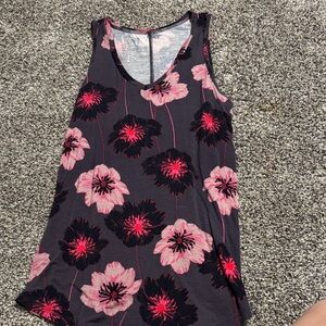 Maurices Black and Pink Floral Tank Top